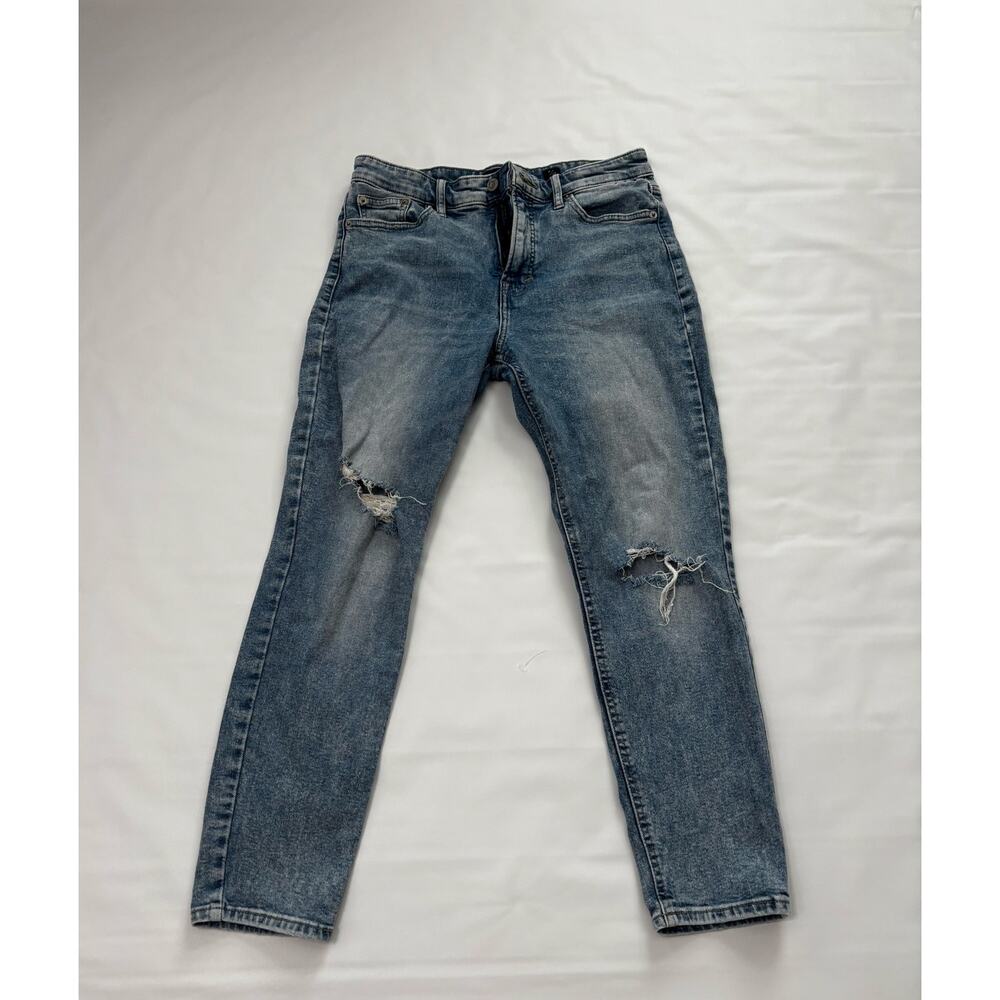 Lucky Brand Bridgette Skinny distressed blue jeans, ripped knees, size 8